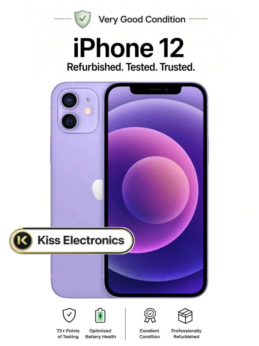 Apple IPhone 12 - Fully Unlocked Very Good - Grade B Condition Refurbished - Purple - View 1