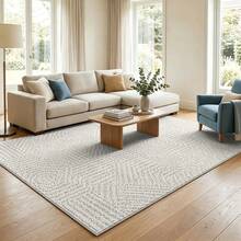 Velvet Geometric Pattern Carpet: Suitable For Various Home Scenes Minimalist Geometric Velvet Carpet: Decorate Living Room, Dining Room, Kitchen In Multiple Sizes Geometric Pattern Velvet Carpet: Adds Warmth To Living Room, Dining Room, Kitchen - Multicolor - View 4
