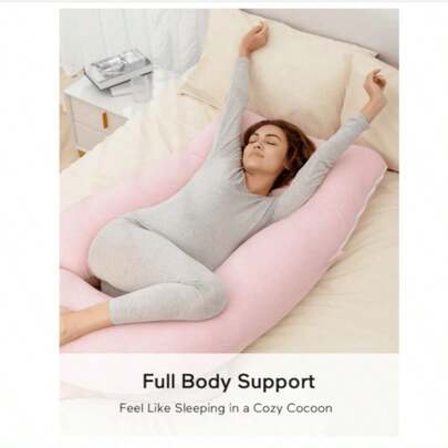Pregnant Women's Pillow J-Shaped Whole Body Pillow With Velvet Cover, Suitable For Pregnant Women,