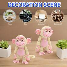 3D Printed Movable Joint Monkey Doll, Children's Intellectual Stress Relief Plush Doll, Realistic Animal Model Decor, Gift For Thanksgiving, Christmas - Apricot - View 4