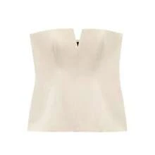 Elegant And Casual Solid Color Strapless Blouse For Women, Sexy Fashion Style, American Casual Wear, Basic Spring And Summer Shirt In White - 黑色 - 查看 1