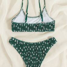 New Women's Swimsuit, Two-Piece Bikini, High-Waisted, Ruched, Sexy Print, Swimsuit In Stock. - 圖片色 - 查看 4