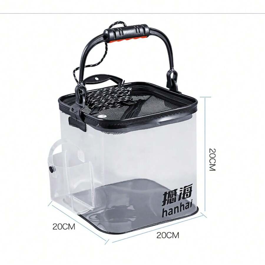 Seau à appâts pliable et multifonctionnel, contenant pour poissons vivants, sac de pêche idéal pour le camping et les activités de plein air. Contenant en EVA pour poissons vivants, seau à appâts vivants pour le camping, la pêche à la journée (crevettes), le kayak et la randonnée. - A - Voir 1