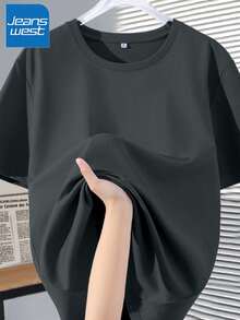 Plus Size Short Sleeve T-Shirt For Women, New Popular Summer Clothing For Plus Size Women, Loose Fit, 100% Pure Cotton, Soft - Easy To Wear, Wash And Care For. - 深灰 - 查看 12