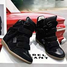 The IS (2026 Model) Classic Suede Women's High-Top Platform Boots Feature A Retro Silhouette And Sporty Design, Exuding A Carefree And Lazy French Vibe. With A Hidden 5-8cm Wedge Heel And A Hook-And-Loop Closure System, These Boots Boast Vibrant Colors And Versatile Styles, Combining Fashion Appeal With Collectible Value. Belonging To The Category Of Sneakers, It Is An Essential Piece For Women's Casual, Stylish, Party, And Collegiate Looks. - đen - Xem 2