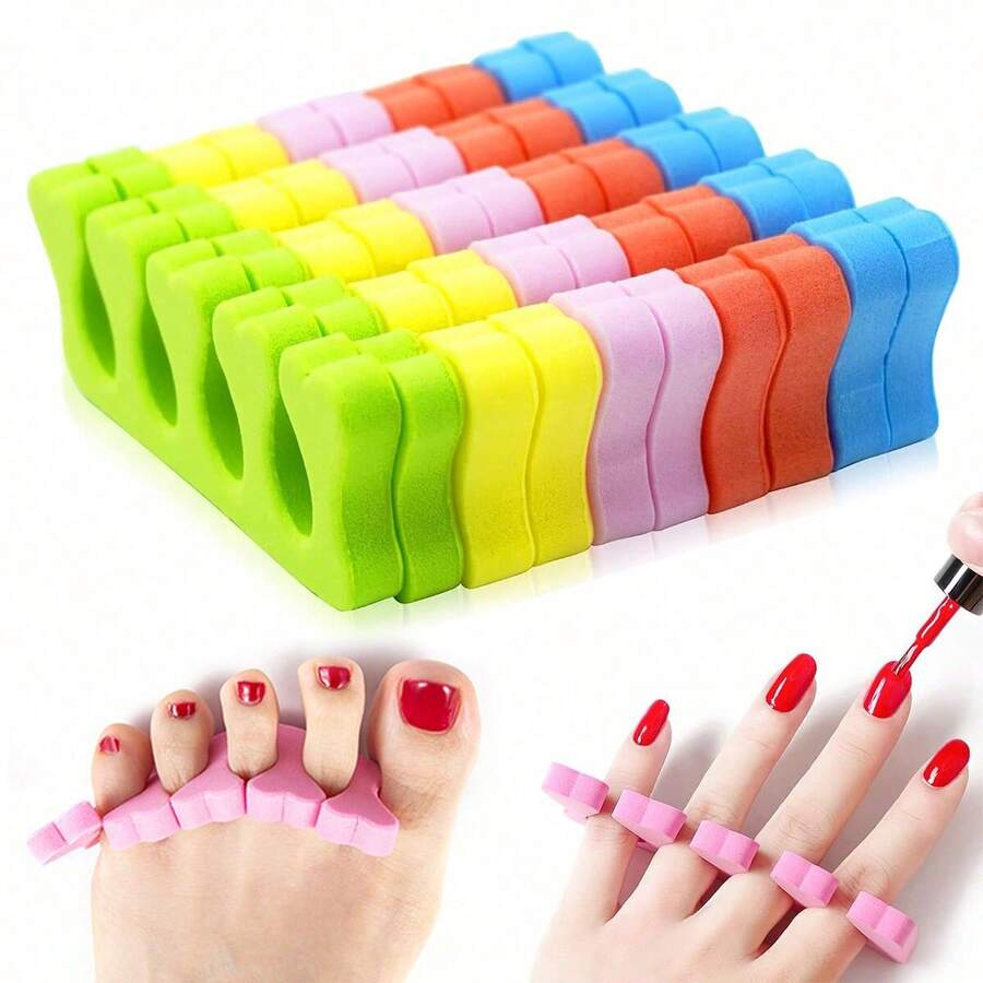 50 cái/gói dụng cụ tách ngón chân mềm mại, dụng cụ làm móng nghệ thuật hình trái tim linh hoạt, dụng cụ luyện tập làm móng tay, móng chân, nẹp chân. - Nhiều màu - Xem 1