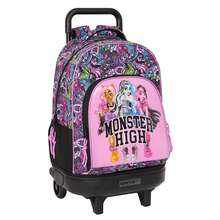 Safta Monster High 大型 Monster High Compact Evolution 兒童拉桿背包，帶可拆卸可清洗內襯，可透過拉鍊連接到拉桿箱，配有頂部提手和身份標籤，均碼 - 免費送貨 ✅ 西班牙大陸 24/48 小時送達 - 選項13 - 查看 1