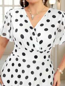 Vestido floral elegante de talla grande, verano - Blanco - Ver 5