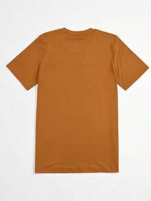 Camiseta de manga corta casual con estampado de leopardo para mujeres, blusas gráficas para mujer - Camello 2 - Ver 2