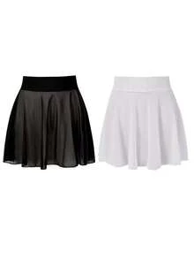 2 Paquetes de Cubre-Traje de Baño con Volantes para Playa de Verano - Blanco y Negro - Ver 1
