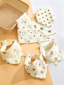 Bộ 6/4/2 yếm ăn bằng cotton cho bé, yếm thấm nước dãi. - Nhiều màu - Xem 3