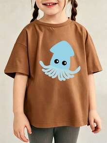 Ropa veraniega para niños camiseta con diseño gráfico - Marrón - Ver 6