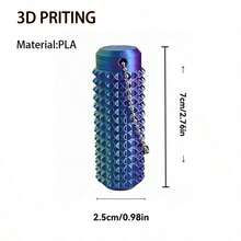 3D打印尖刺握柄减压玩具，便携式旋转按摩棒，钥匙扣按摩器，刺激疼痛的指尖按摩器，用于缓解压力 - 彩色 - 查看 14