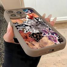 Tema floral colorido del tigre grisfunda de teléfono Fundas compatibles con ,Apple,VIVO,OPPO,,, y Honor.Fabricadas en silicona TPU,ofrecen protección contra golpes y caídas.regalos para mamá - Marrón - Ver 5
