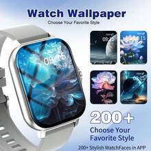 1.83-Inch Full Touch Screen Unisex Smartwatch With The Following Features: Call Answering, Message Alerts, Music Control, Remote Camera, Pedometer, Calorie Tracking, Multiple Sports Modes, Alarm, Call And Message Notifications, Compatible With Android And IOS - Multicolor - View 7