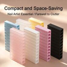 2pcs Nail Foils Gradient Transfer Foil Storage Box Nail Art Stickers Stripe & Floral Manicure Decals Nails Case - Multicolor - View 4
