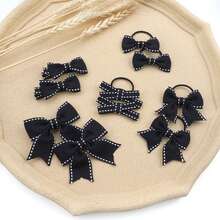 10pcs/set Children's Jump Wire Butterfly Hair Clips, Hair Ties, Accessories Gift Set - Black - View 5