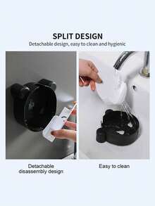1pc Cute Cartoon Flip Cover Soap Dish, Bathroom Wall-Mounted Soap Holder Without Drilling, Panda Soap Box - Multicolor - View 9