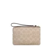 Coach品牌Logo女士手拿包 - 沙黃色/粉筆白色CW854IMXDM - 查看 6