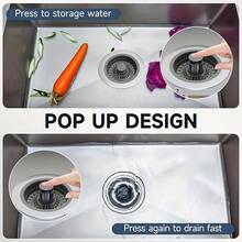 3-In-1 Plastic & Steel Kitchen Sink Drain Filter And Stopper Combo, Polished ABS & Stainless Steel Drain Strainer With Hair Catcher, Suitable For Bathroom And Kitchen, US Standard Drain Protection - 3-in-1 Sink - View 8