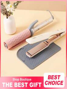 1pc This Heat-Resistant Mat, Designed Specifically For Hair Styling Tools, Is Suitable For Use With Both Flat Irons And Curling Irons. Crafted From Heat-Resistant Material, It Is Easy To Store And Transport, Making It An Ideal Choice For Hotels. - Multicolor - View 10