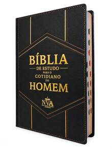 Bíblia de Estudo para o Cotidiano do Homem Capa Dura Clássico NVA Gigante Masculino Com Índice - Livro único - Visão 1