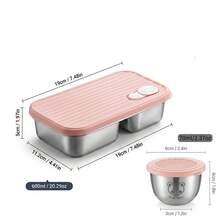 Multifunctional Portable 304 Stainless Steel Lunch Box, Fruit Salad Food Storage Container, Leak Proof Bento Box, Stackable Bento Lunch Box,Dishwasher Allowable, Suitable For Student And Adult Use In School, Office, Picnic,Travel, Back To School - Multicolor - View 18