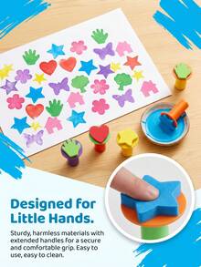 24pcs Hand-Painted Sponge Stamp Set, Assorted Patterns - Multicolor - View 8