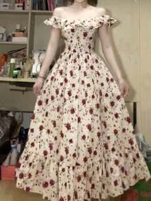 Women Long Dresses - Apricot - View 5