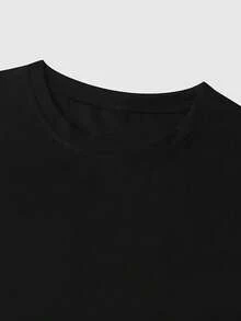 Camiseta de Cuello Redondo para Mujer Talla Grande con Estampado de Cerezas - Lindas cerezas de dibujos animados y estampados llamativos, tela suave y transpirable, corte holgado de cuello redondo informal, adecuada para uso diario, una excelente opción de regalo, artículo con temática de cerezas Blusas Para Mujer Casual - Negro - Ver 5