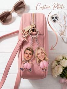 1pc Customizable Cute Butt-Shaped Acrylic Keychain, Personalized Funny Face Keychain For Couples And Friends, Cute Customized Pendant Suitable For Bags And Keys, Fun Bag Decoration Gift - Multicolor - View 12