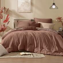 Melex Reversible Comforter Set, Bedding Sets 7 Pieces, Cationic Dyeing Bed In A Bag With Comforter, Sheets, Pillowcases & Shams - 紅陶 - 查看 8