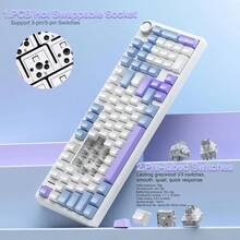 AULA F99 Pro 99% Keys Gasket-Mounted Mechanical Keyboard Tri-Mode Gaming Keyboard RGB Customized Gaming Keyboard Wireless Gaming Keyboard/2.4G USB Type-C - View 5