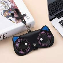 1 pieza Estuche portátil para gafas, bolsa de almacenamiento de gafas de dibujos animados lindos, bolsa colgante para niños, estudiantes, protector de gafas de moda - Ver 9