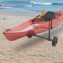 Universal Kayak Cart Adjustable Width 6-28cm Fits Most Kayaks Canoes & SUP Boat - Black - View 2