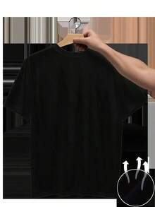 Men's Crew Neck T-Shirt, Creative And Minimalist Easter Bunny Design, Modern Style, Quick-Drying Casual Clothing, Comfortable And Ultra-Easy To Wear, Fashionable Men's T-Shirt. - 黑色 - 查看 2