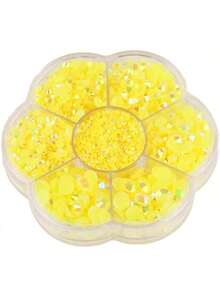 每盒5000顆，2mm、3mm、4mm、5mm、6mm共5種尺寸。花形盒裝平底水晶水鑽，多色水晶寶石，珠寶珠飾，玻璃藝術貼紙。適用於衣服、包包、鞋子、杯子、手機殼、手工藝品和DIY裝飾 - 5000件 - 查看 7