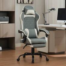 Elegant And Simple Gaming Chair WL - Dusty Green,White - 查看 6