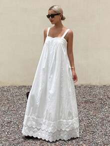 Vestido blanco casual y holgado para mujer, nuevos vestidos de sol para otoño - Cafetería - Ver 7