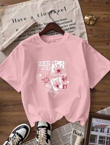 T-Shirt With "BELIEF NICE" Text And Red Grunge Design.  Short-Sleeved T-Shirt For Spring And Summer 2026, Made In Mexico, 180 Grams. Cartoon Print, Couple Design, Suitable For Indoor Or Outdoor Wear. Crew Neck, Unisex, Ideal For The Office And Leisure. One-Pack. - PK-P631577SLNDXZGY652 - 查看 4