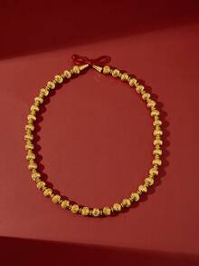 Collar de cuentas doradas bohemio de Yiyi para uso diario - XXL-062 - Ver 1