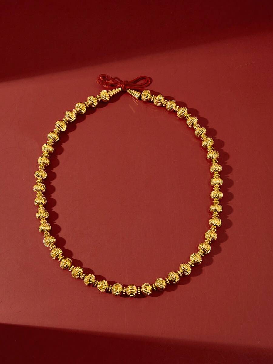 Collar de cuentas doradas bohemio de Yiyi para uso diario - XXL-062 - Ver 1
