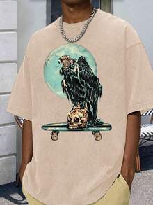 New 2026 Model, 100% Washed Cotton, Urban Casual Style, Suitable For Parties Or Festivals, Soft And Breathable Fabric, Modern Print Design, Unisex, Lightweight And Comfortable To Wear, Vintage Fashion Design. - Black - View 7