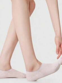 1 Pair/5 Pairs Women's Morandi Color Block Invisible Socks, Lightweight Fresh Vibrant Color Block Boat Socks, Suitable For Summer - Multicolor - View 9