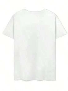Cómodo Talla Grande, Camiseta de Talla Grande con Estampado Ondulado "Ríos De AGUA VIVA" (Ríos de Agua Viva) con Temática Bíblica Cristiana, Camiseta Blanca de Manga Corta con Cuello Redondo Estampada - Lavable a Máquina, Adecuada para Primavera, Verano y Otoño, Estilo Casual, playeras de mujer algodon, blusa casual mujer,  mujer - Blanco - Ver 2