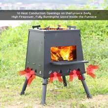 Estufa de leña Rocket Stove para acampada: pequeña estufa portátil para cocinar al aire libre - Normal - Ver 6