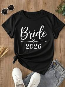2026 Women's Short-Sleeved Shirt For Brides, Loose And Comfortable - White - View 7