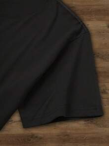 Camiseta de mujer con un patrón simétrico de hojas verde claro y oscuro, nueva colección de verano y otoño, cuello redondo, moderna, transpirable, casual, versátil, de manga corta y 100% algodón, adecuada para viajes familiares, vacaciones y actividades de ocio. Camisetas para Mujer. - Negro - Ver 6