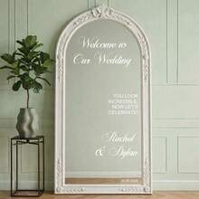 Customized Mirror Sticker Wedding Decor - Wedding Signage Decor DIY Wedding Sticker - Mirror Sticker "Welcome To The Wedding" - Customized Mirror Letter Sticker Decal - Just Married - Wedding Marriage Decor/Modern Wedding Welcome Sign/Personalized Newlyweds Name And Date/Mirror Sticker-Bridal Shower - Multicolor - View 9