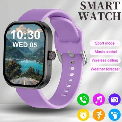 Reloj inteligente de última moda de 2025 con diseño tecnológico, pantalla súper grande de 2,01 pulgadas, múltiples opciones de correa de silicona de colores, pantalla táctil completa, para deportes al aire libre, para hombres y mujeres, llamada inalámbrica, recordatorio/rechazo de llamada, notificación de mensajes, podómetro, música inalámbrica, múltiples modos deportivos, adecuado como regalo de cumpleaños, vacaciones, graduación, Halloween para parejas, ancianos, amigos, compañeros de clase